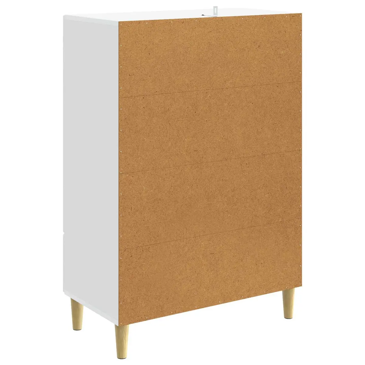 Sideboard White Rectangular 66x34.5x95cm Engineered Wood with Solid Eucalyptus Legs