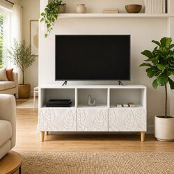 Warm White TV Cabinet for Your Living Room
