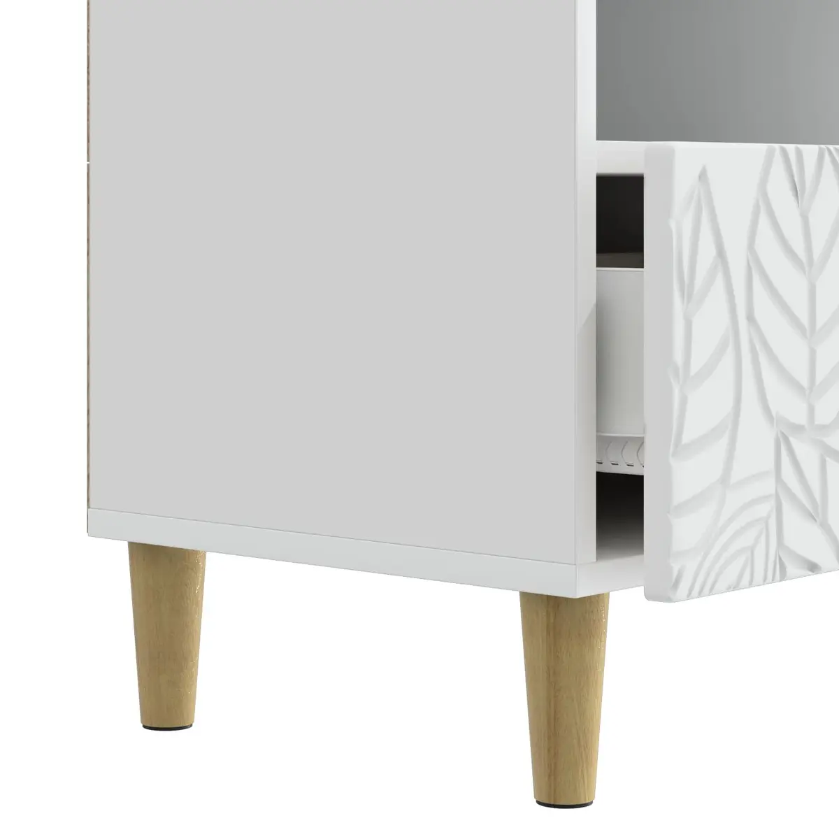 White TV Cabinet Modern Storage Unit 102 x 34.5 x 50 cm Engineered Wood with Eucalyptus Legs