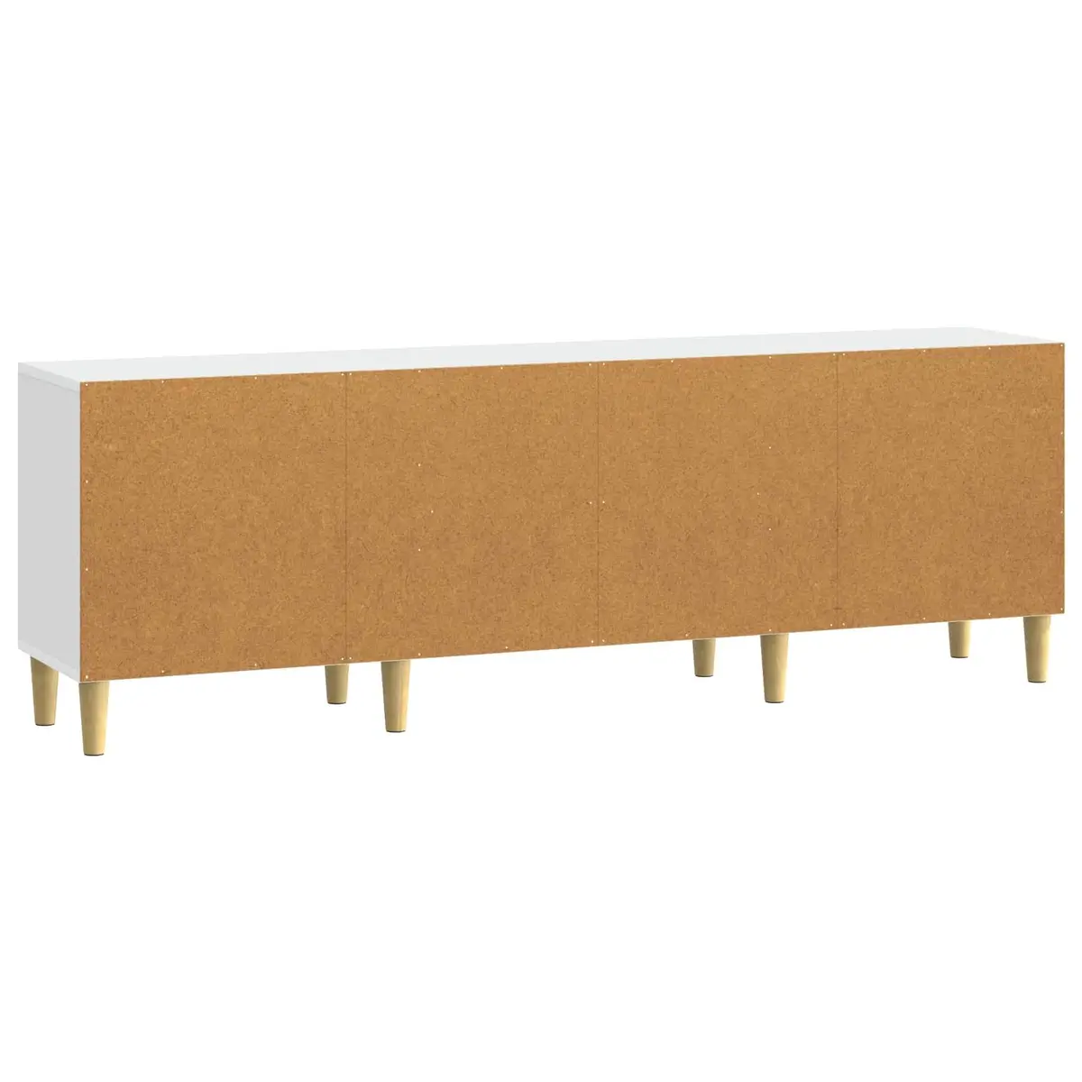 TV Cabinet White Engineered Wood Living Room Storage Unit 150cm Modern Design