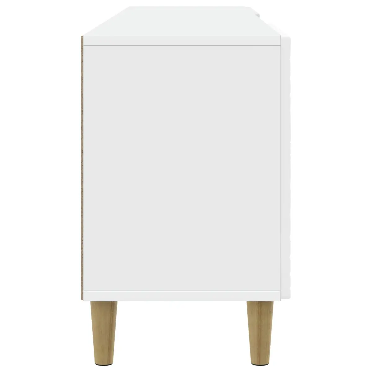 White Engineered Wood TV Cabinet for Living Spaces
