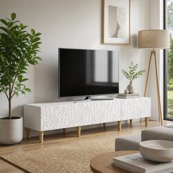 Warm White TV Cabinet for Stylish Living Rooms