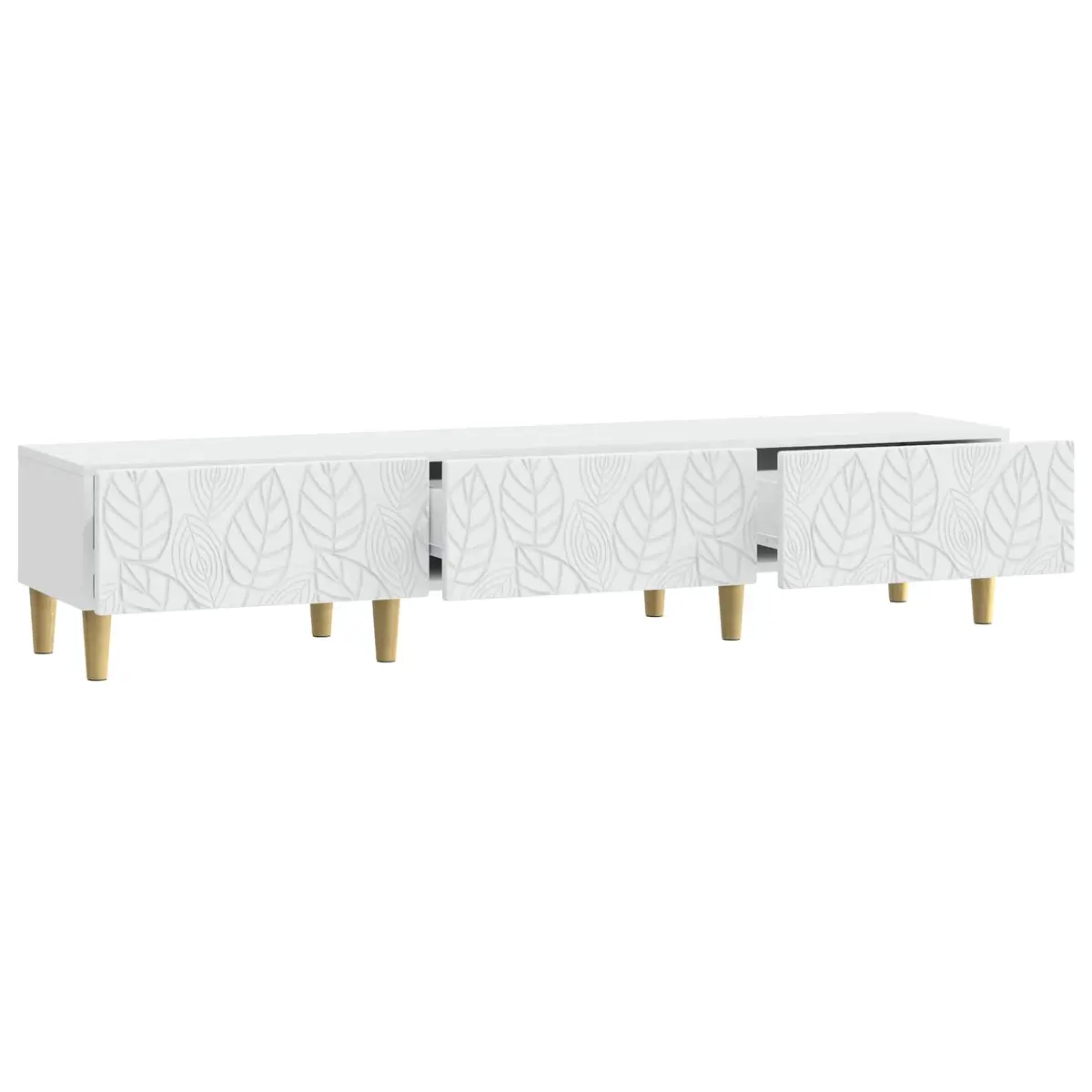 TV Cabinet Vintage Style 147 x 34.5 x 30 cm White Engineered Wood Storage Unit