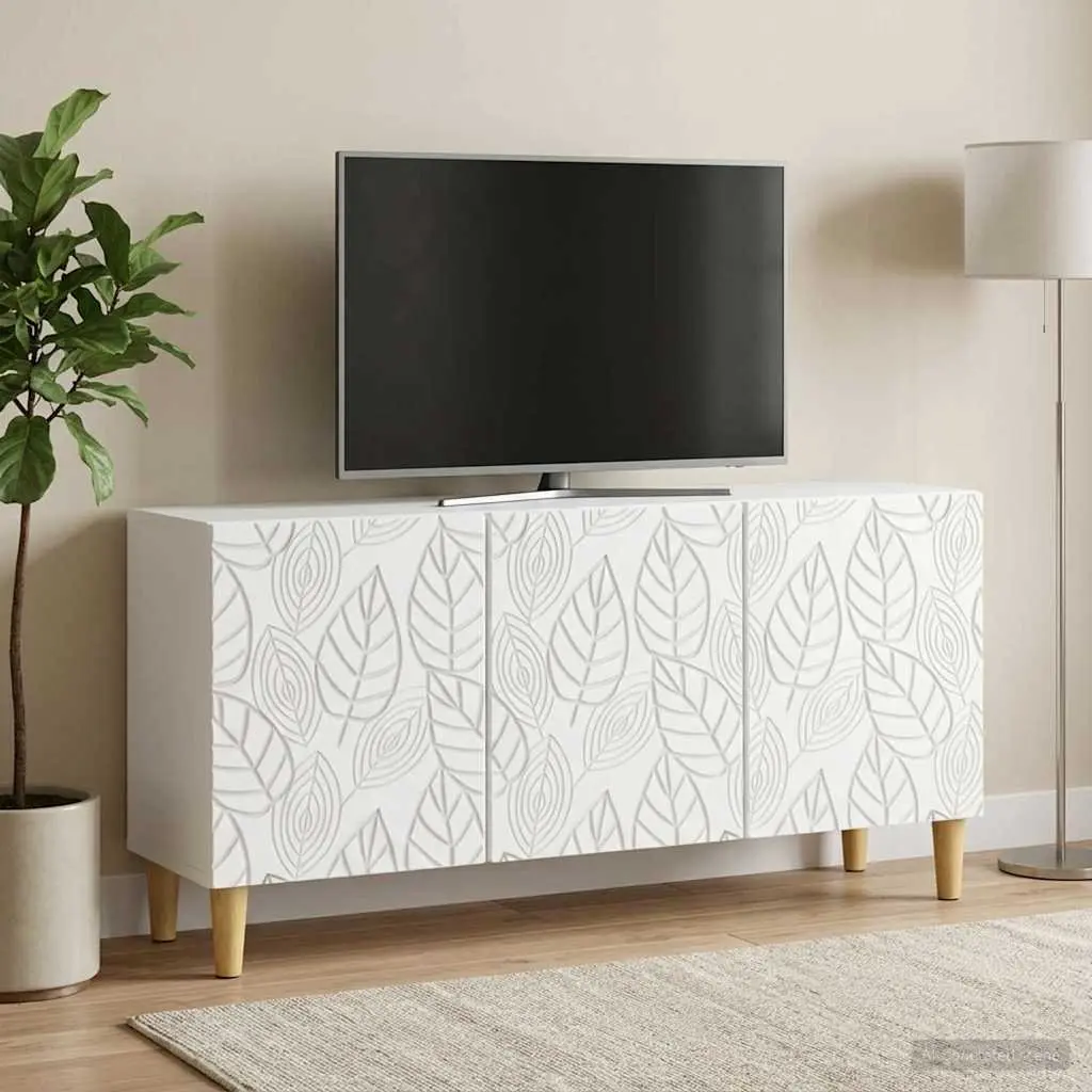 TV Cabinet 99 x 34.5 x 50 cm White Modern Lounge Storage Entertainment Unit