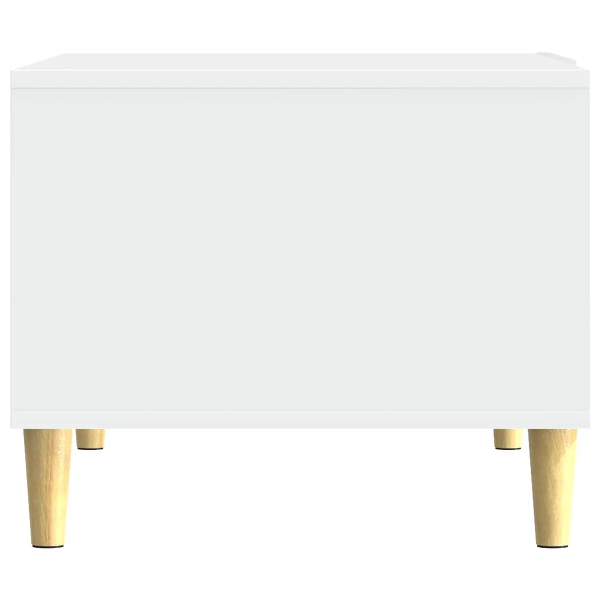 Rectangular White Coffee Table with Storage Shelf