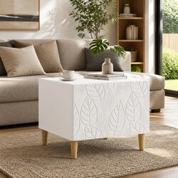 Modern White Coffee Table with Drawer for Living Rooms