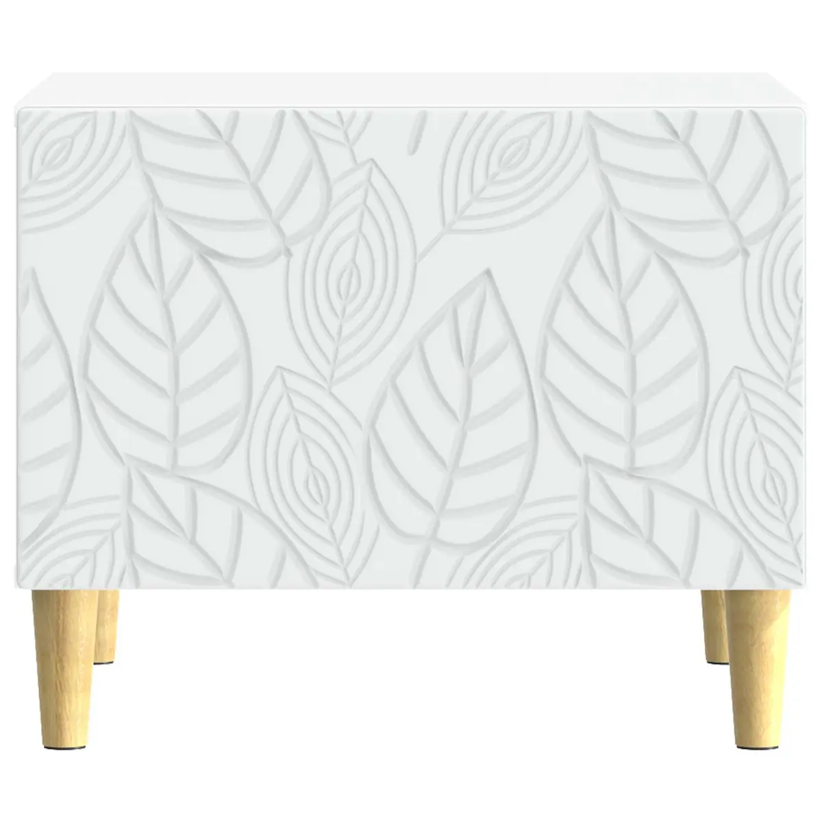 Coffee Table White Modern Design Engineered Wood Storage Drawer Living Room