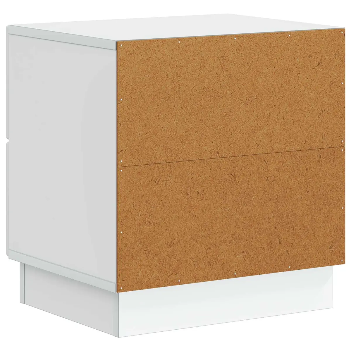 White Engineered Wood Nightstand with Storage