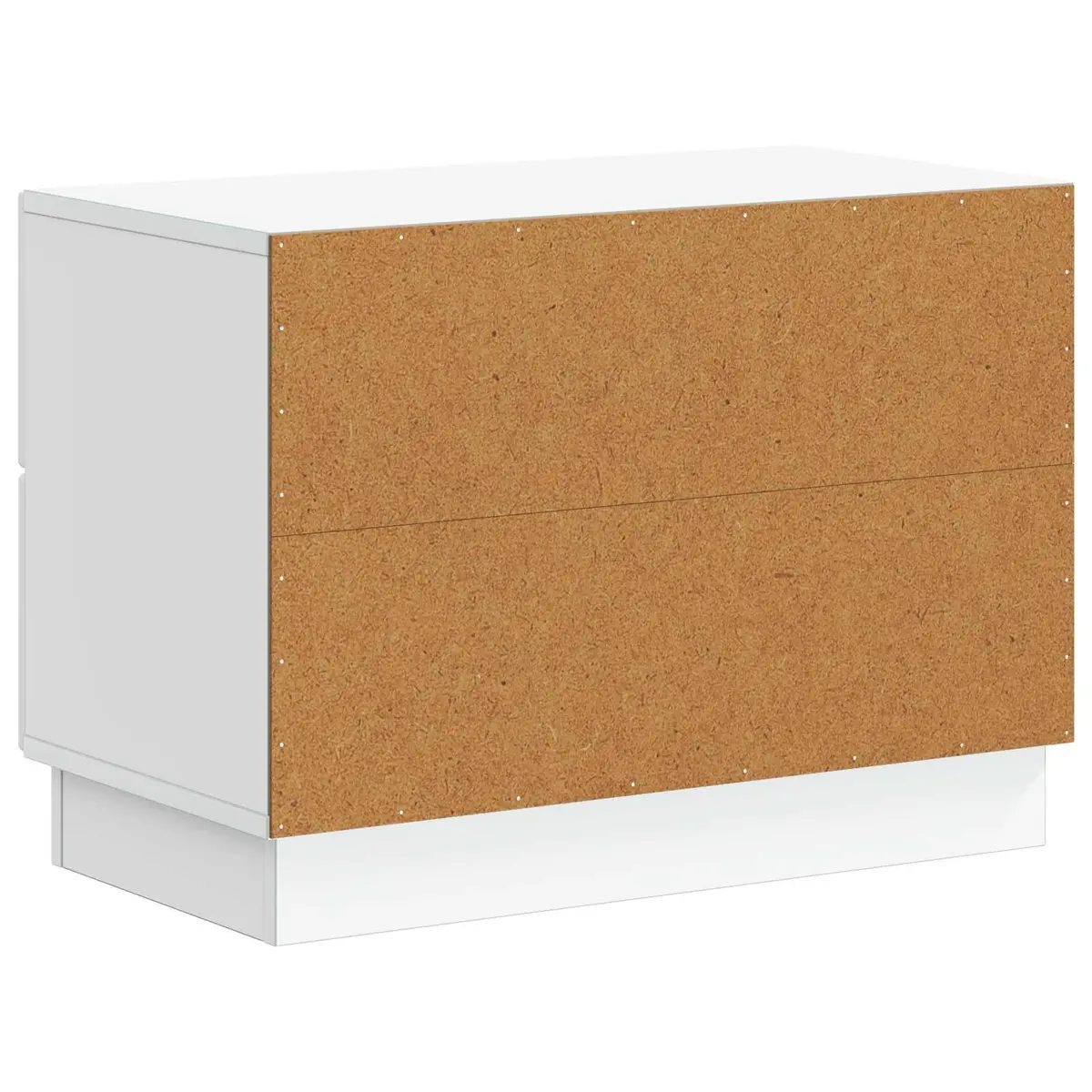 White Nightstand Engineered Wood Compact Bedside Cabinet Modern Style Storage Drawers
