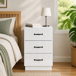 Vintage Style White Bedside Cabinet for Cozy Spaces