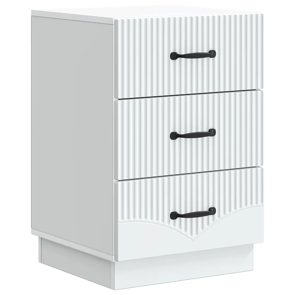 Bedside Cabinet Vintage Style White Engineered Wood Bedroom Storage Table