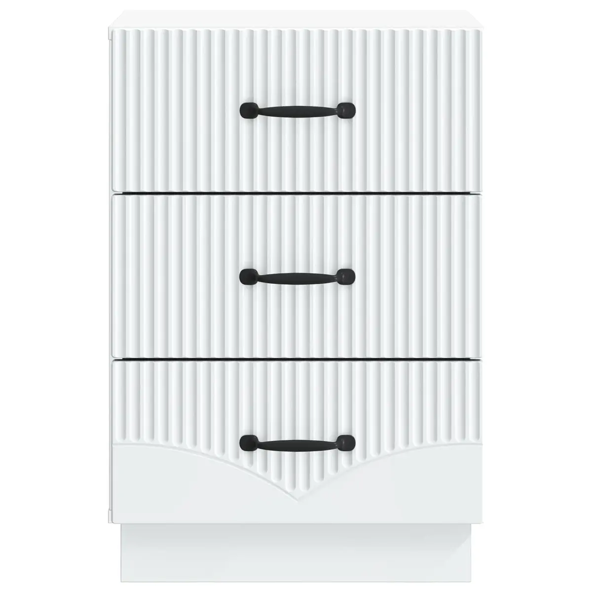 Bedside Cabinet Vintage Style White Engineered Wood Bedroom Storage Table