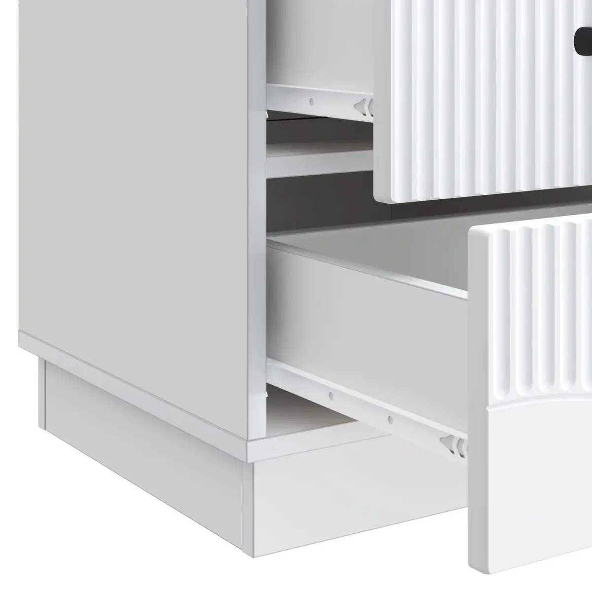 Bedside Cabinet Vintage Style White Engineered Wood Bedroom Storage Table