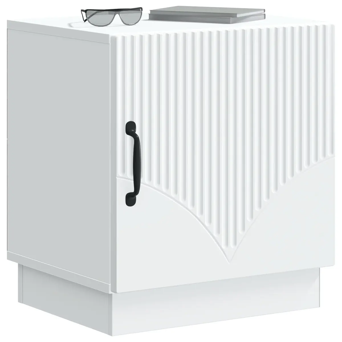 White Bedside Table with Storage 43 x 34.5 x 47 cm