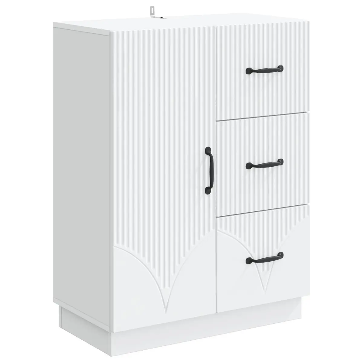Sideboard White 66 x 34.5 x 87 cm Engineered Wood Storage Cabinet Buffet Unit
