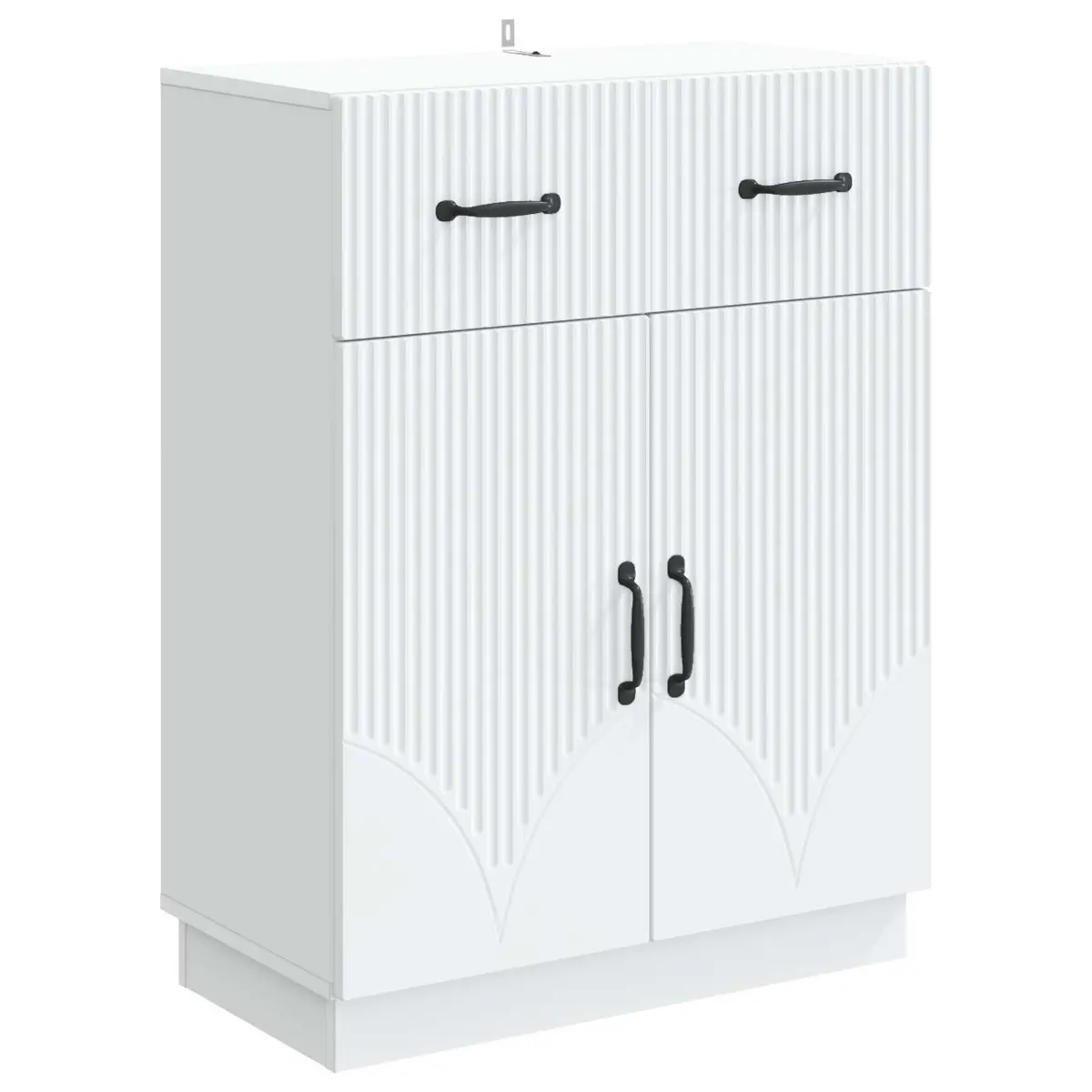 White Sideboard Storage Cabinet with Shelves