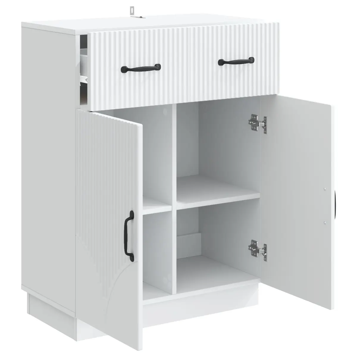 White Sideboard Storage Cabinet with Shelves
