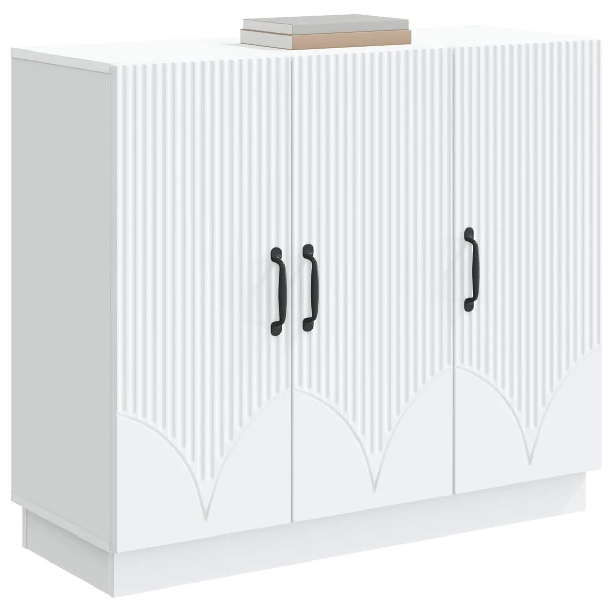 Sideboard White Modern Storage Cabinet Engineered Wood 89 x 34.5 x 77 cm