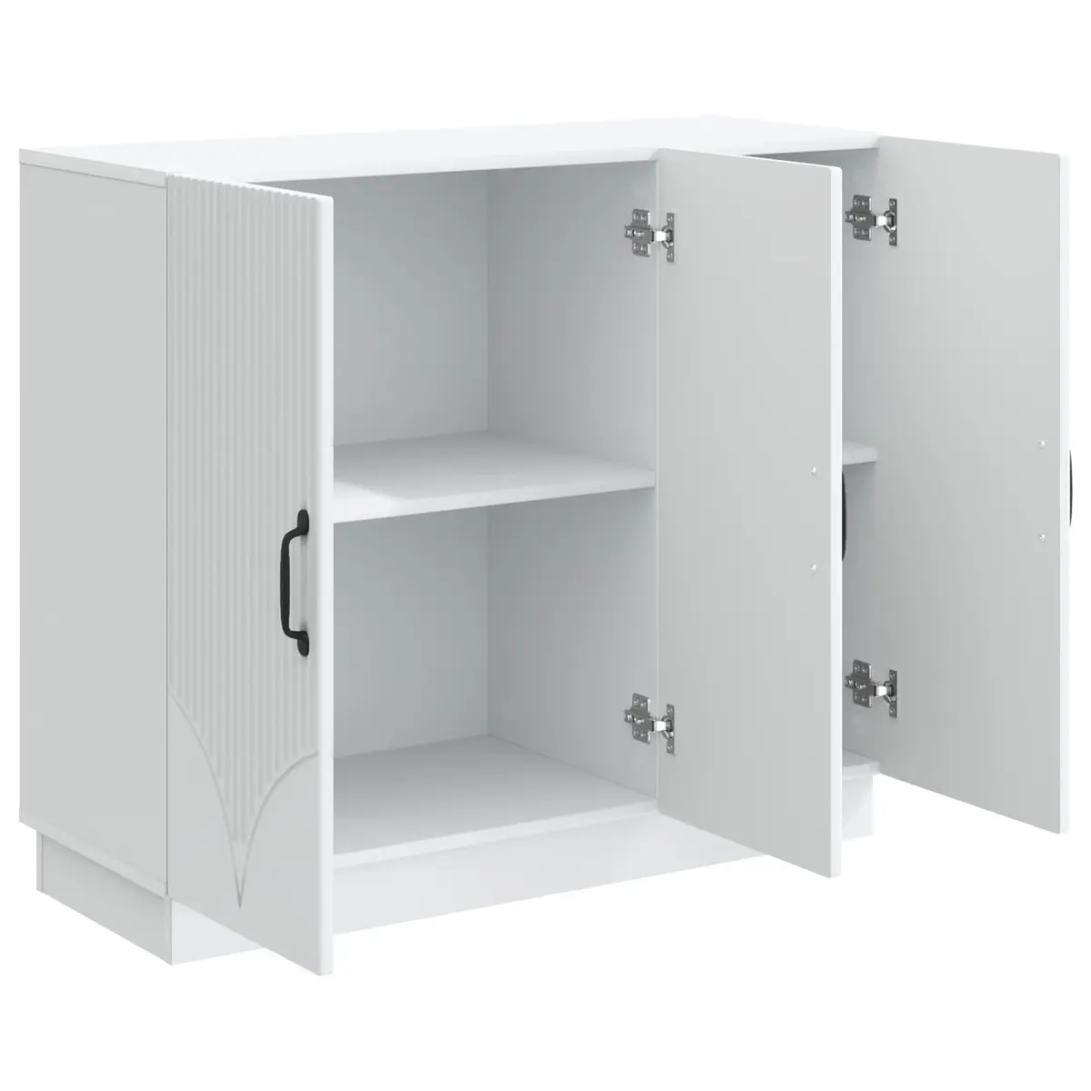Sideboard White Modern Storage Cabinet Engineered Wood 89 x 34.5 x 77 cm