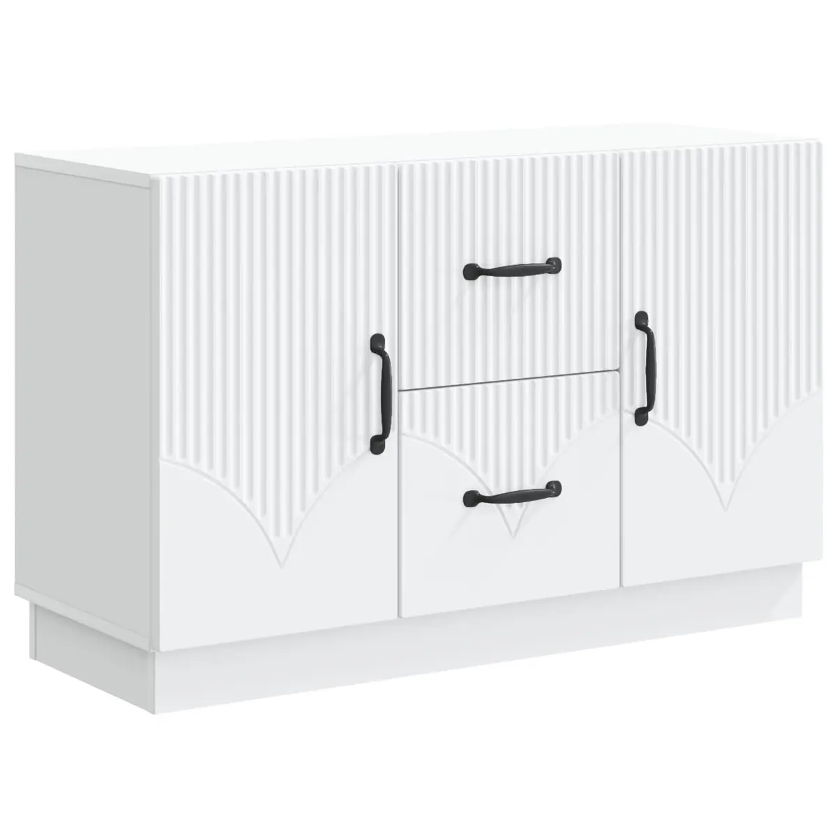 Sideboard White Storage Cabinet Living Room Furniture Engineered Wood