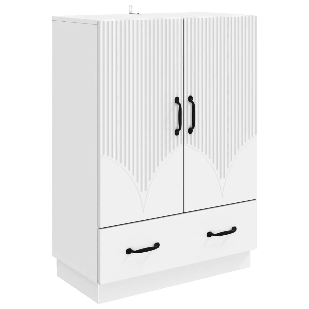 White Sideboard Storage Cabinet 66cm Engineered Wood Buffet Dining Room