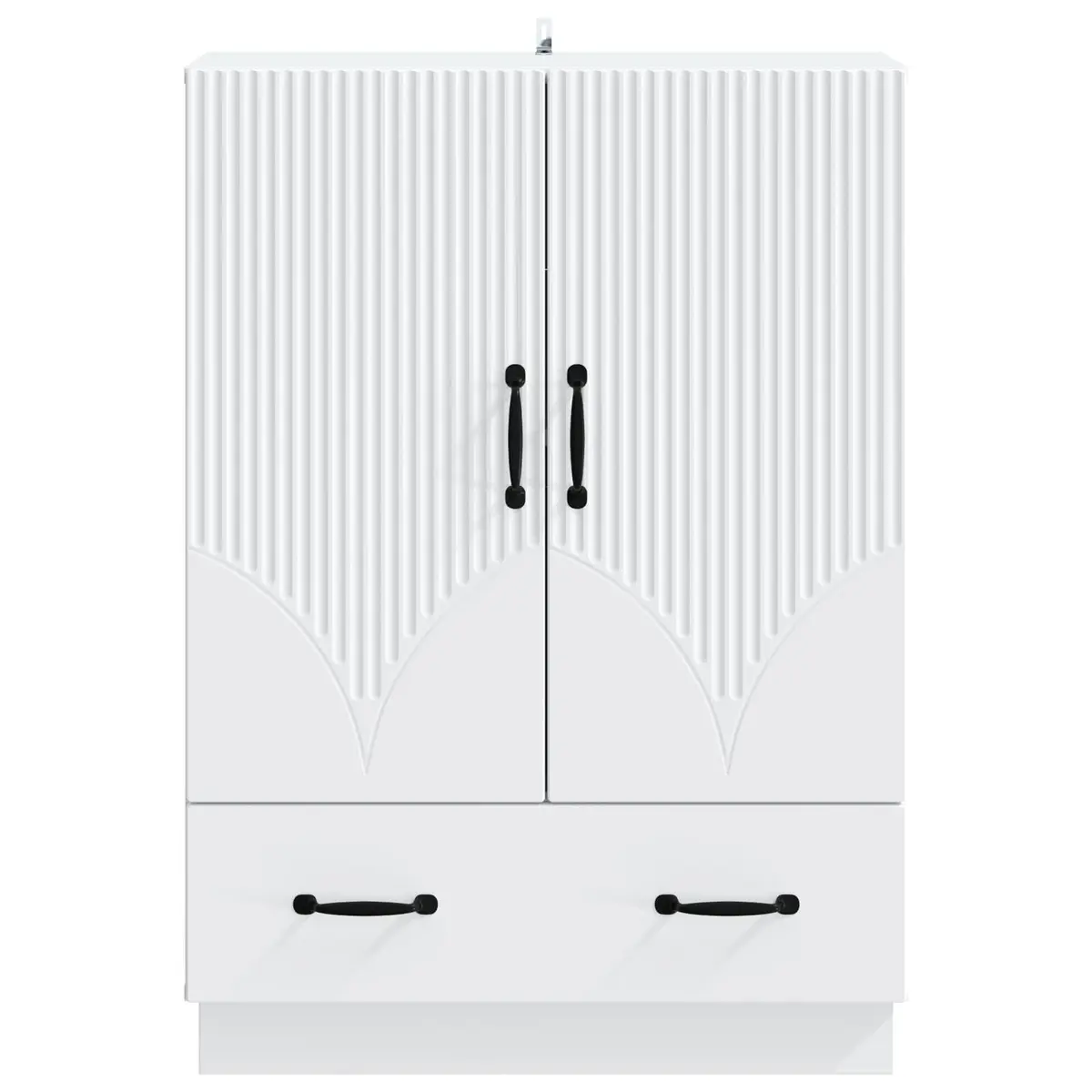 White Sideboard Storage Cabinet 66cm Engineered Wood Buffet Dining Room