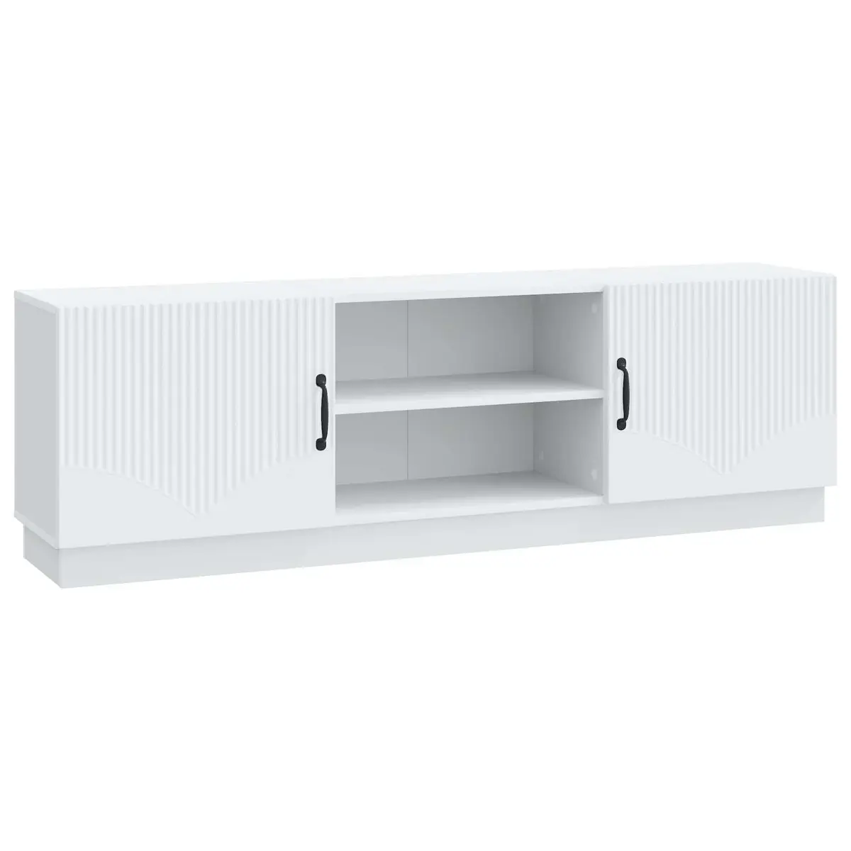 White TV Cabinet 150cm with LED Lighting
