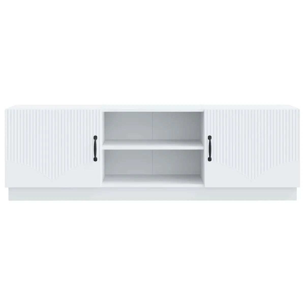 White TV Cabinet 150cm with LED Lighting