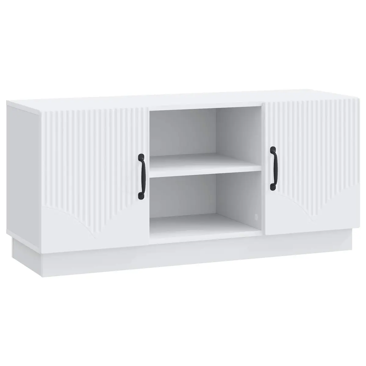 White Modern TV Cabinet Entertainment Centre Storage Unit Engineered Wood 102x34.5x47cm