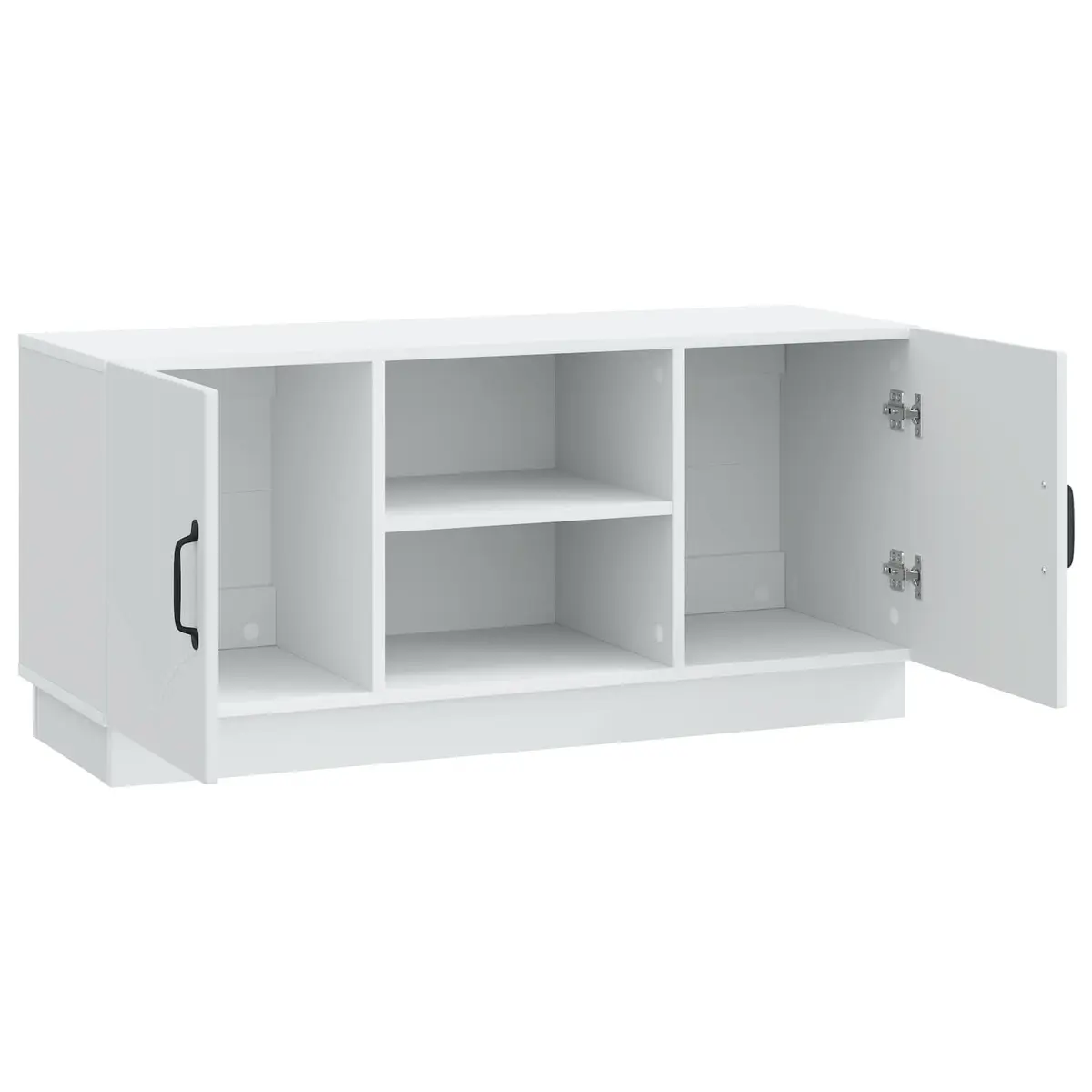 White Modern TV Cabinet Entertainment Centre Storage Unit Engineered Wood 102x34.5x47cm