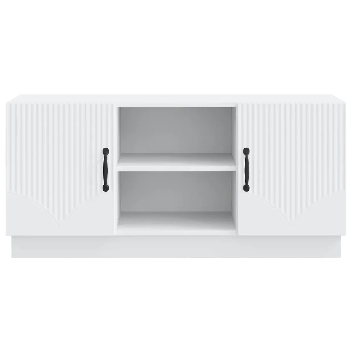 White Modern TV Cabinet Entertainment Centre Storage Unit Engineered Wood 102x34.5x47cm