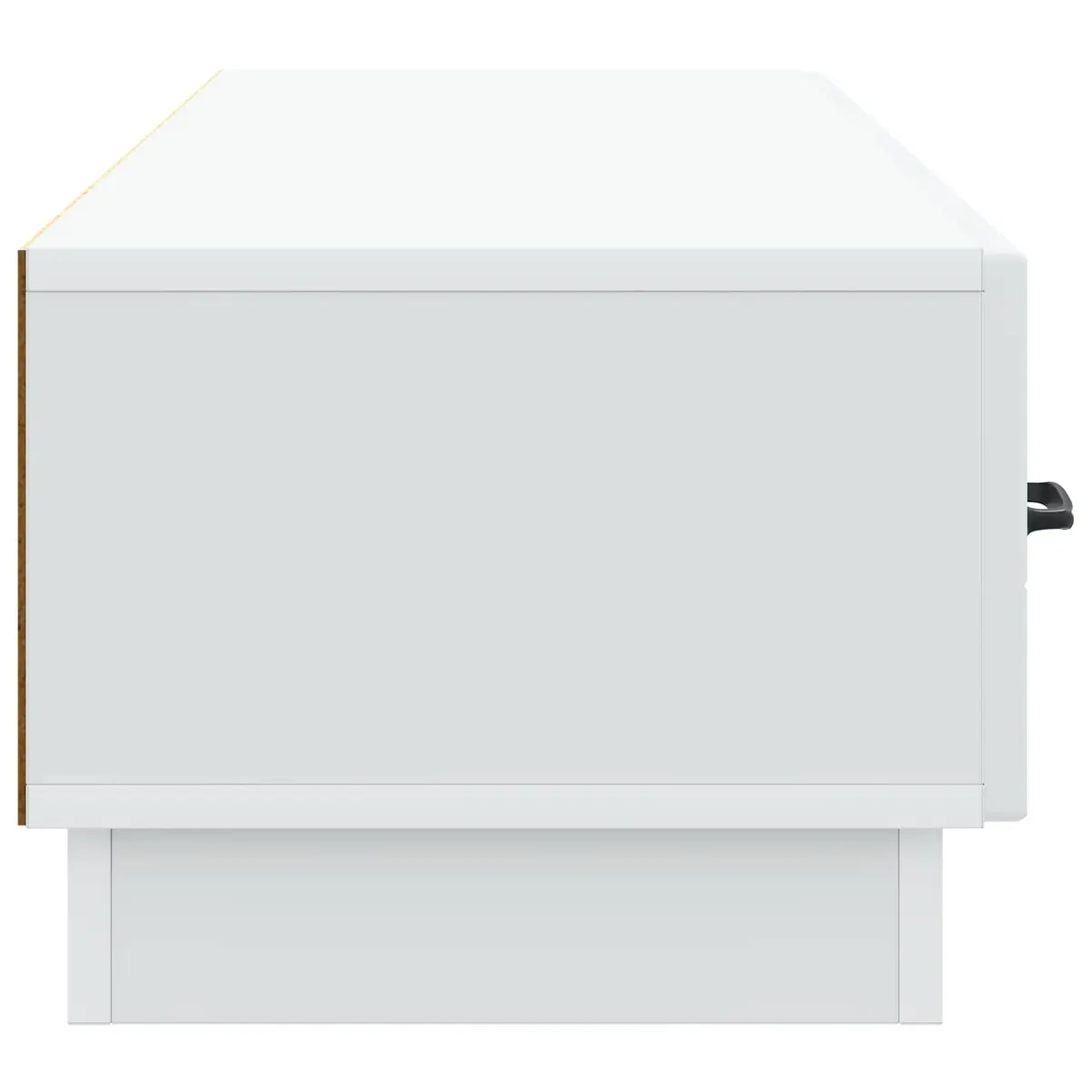 White TV Cabinet with Storage Shelves and Drawer