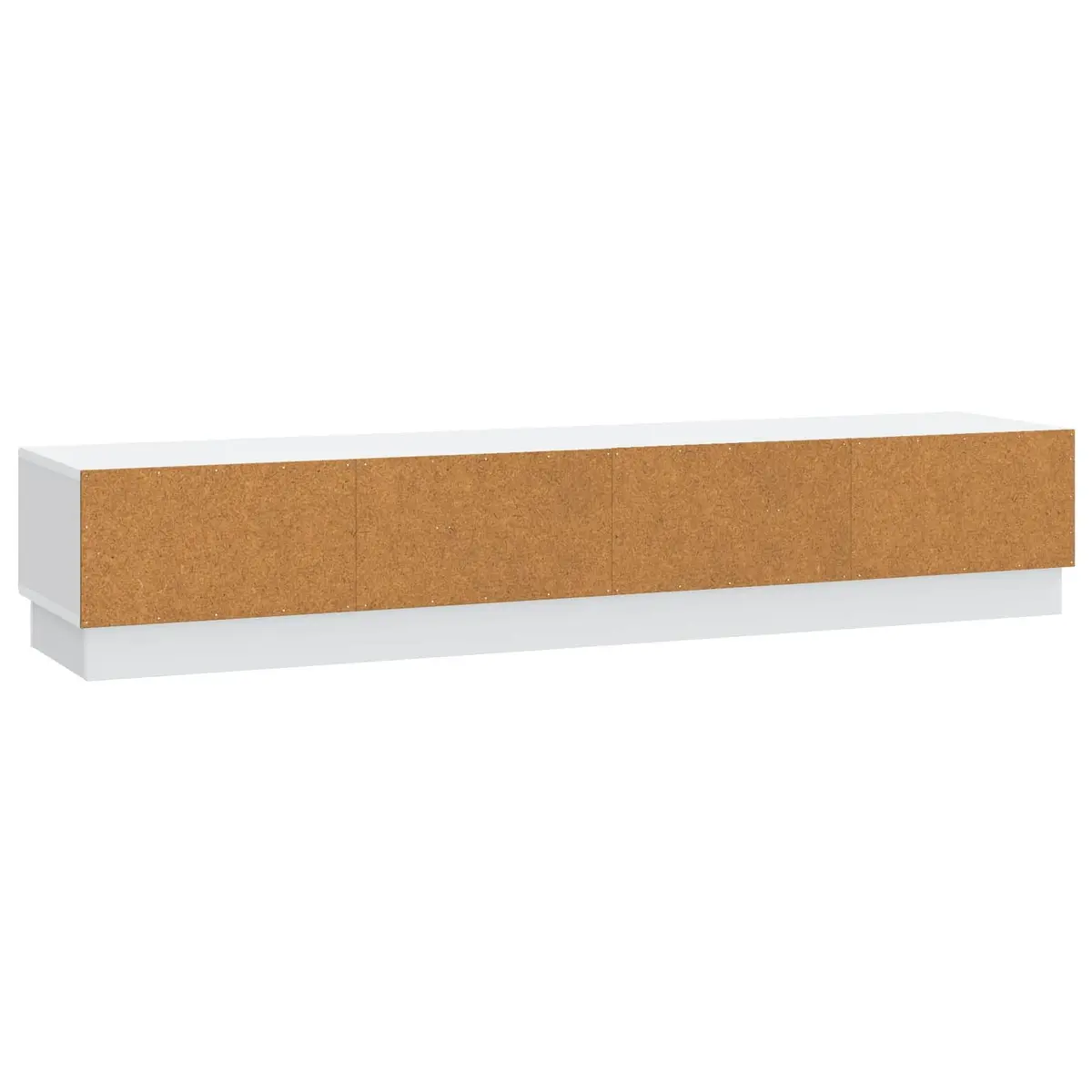 White TV Cabinet with Storage Shelves and Drawer