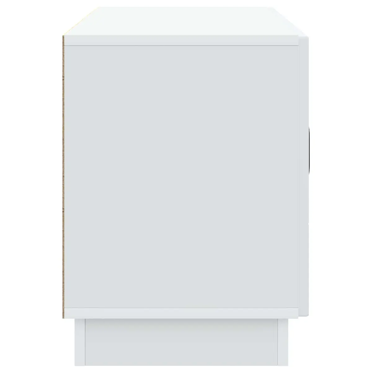 White TV Cabinet with Storage Shelves and Drawers