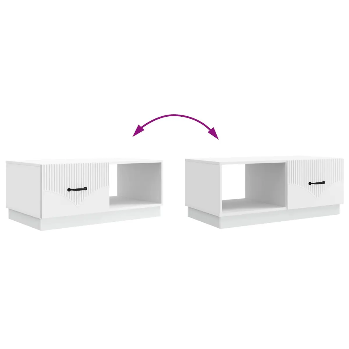 Coffee Table White Storage Cabinet 90x50x37 cm Engineered Wood Modern
