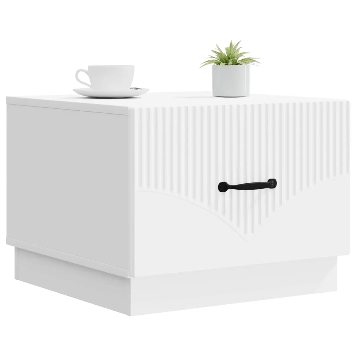 Coffee Table White Modern 49x50x37cm Engineered Wood