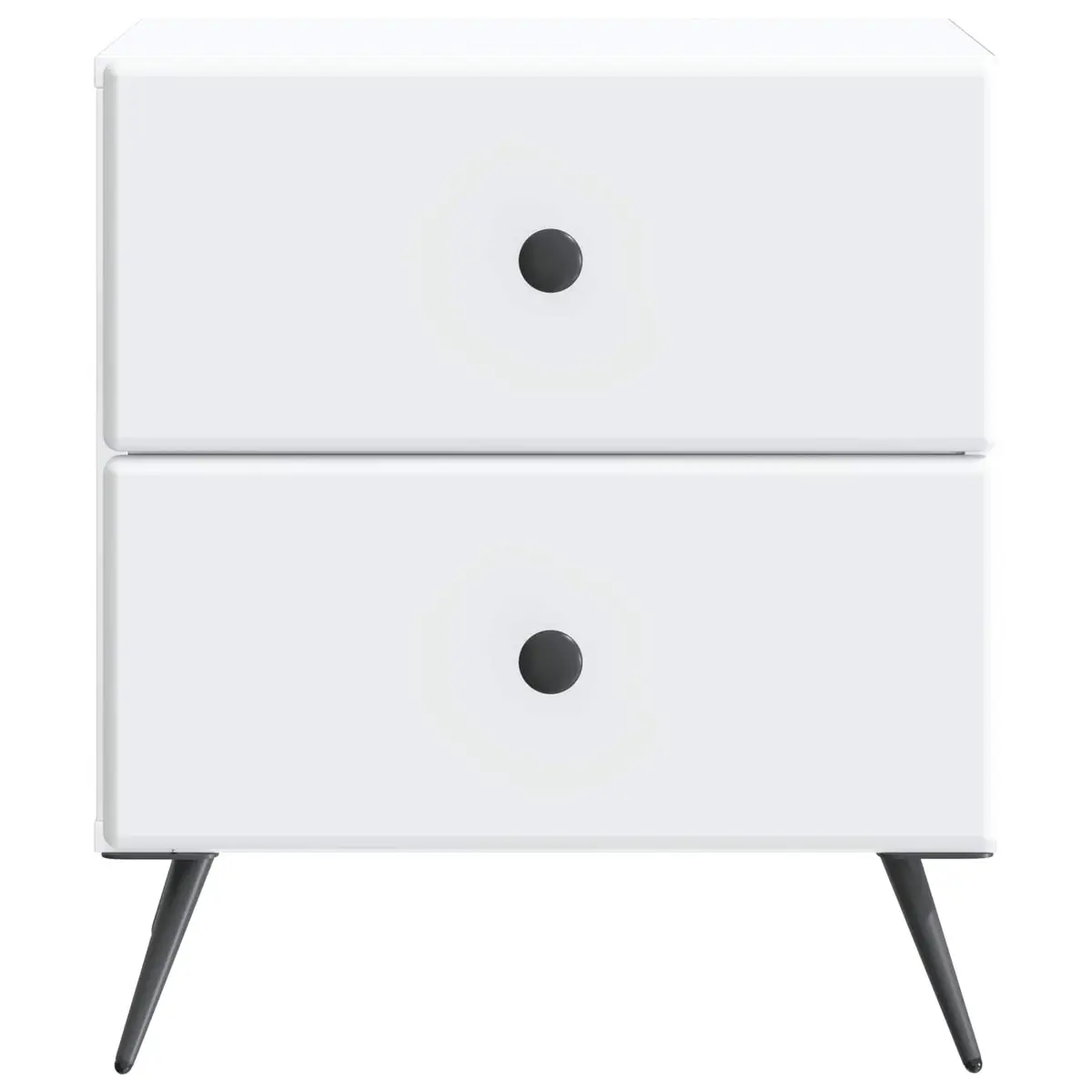 Bedside Cabinet White 43 x 34.5 x 47.5 cm Engineered Wood Nightstand Bedroom Storage Table