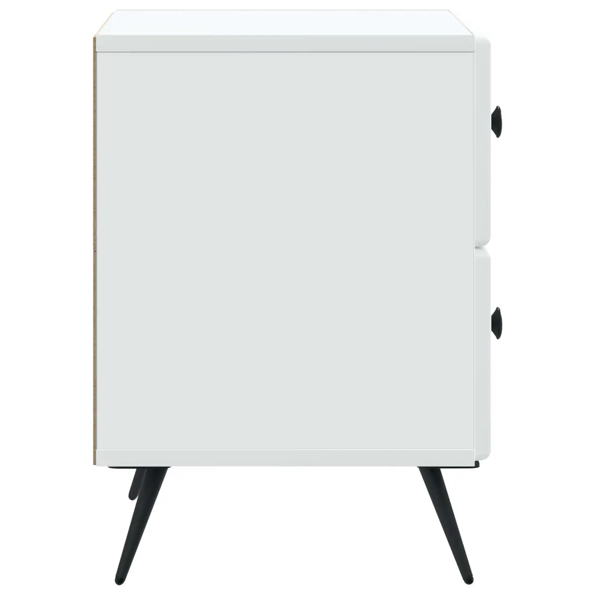 Bedside Cabinet White 43 x 34.5 x 47.5 cm Engineered Wood Nightstand Bedroom Storage Table