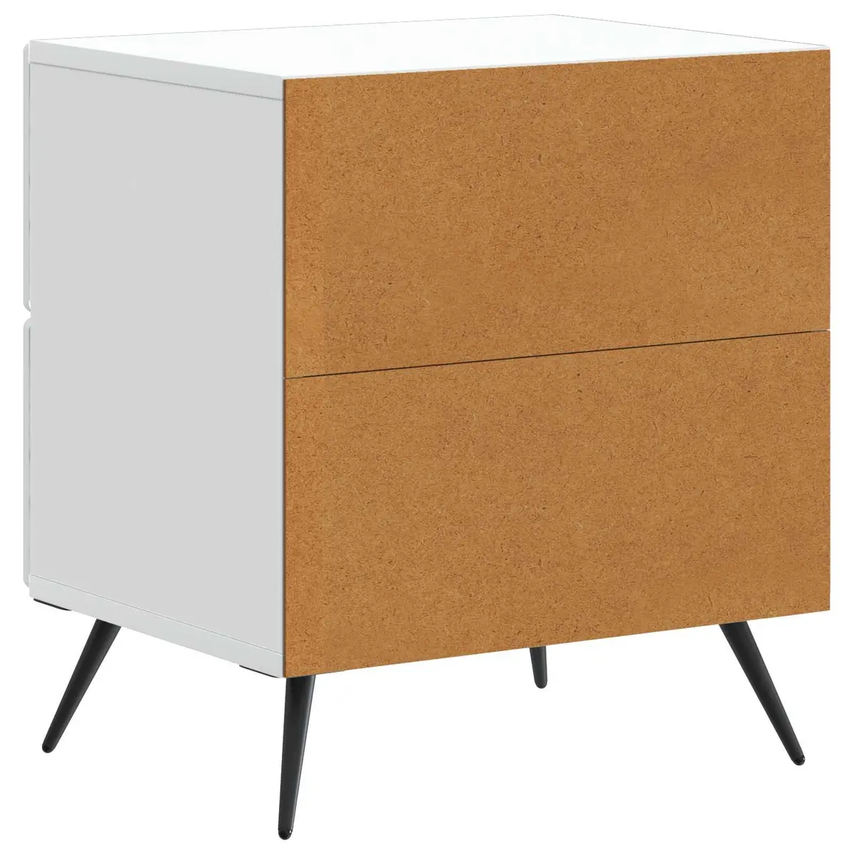Bedside Cabinet White 43 x 34.5 x 47.5 cm Engineered Wood Nightstand Bedroom Storage Table
