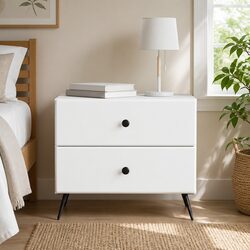 Elegant White Bedside Cabinet for Bedroom Storage