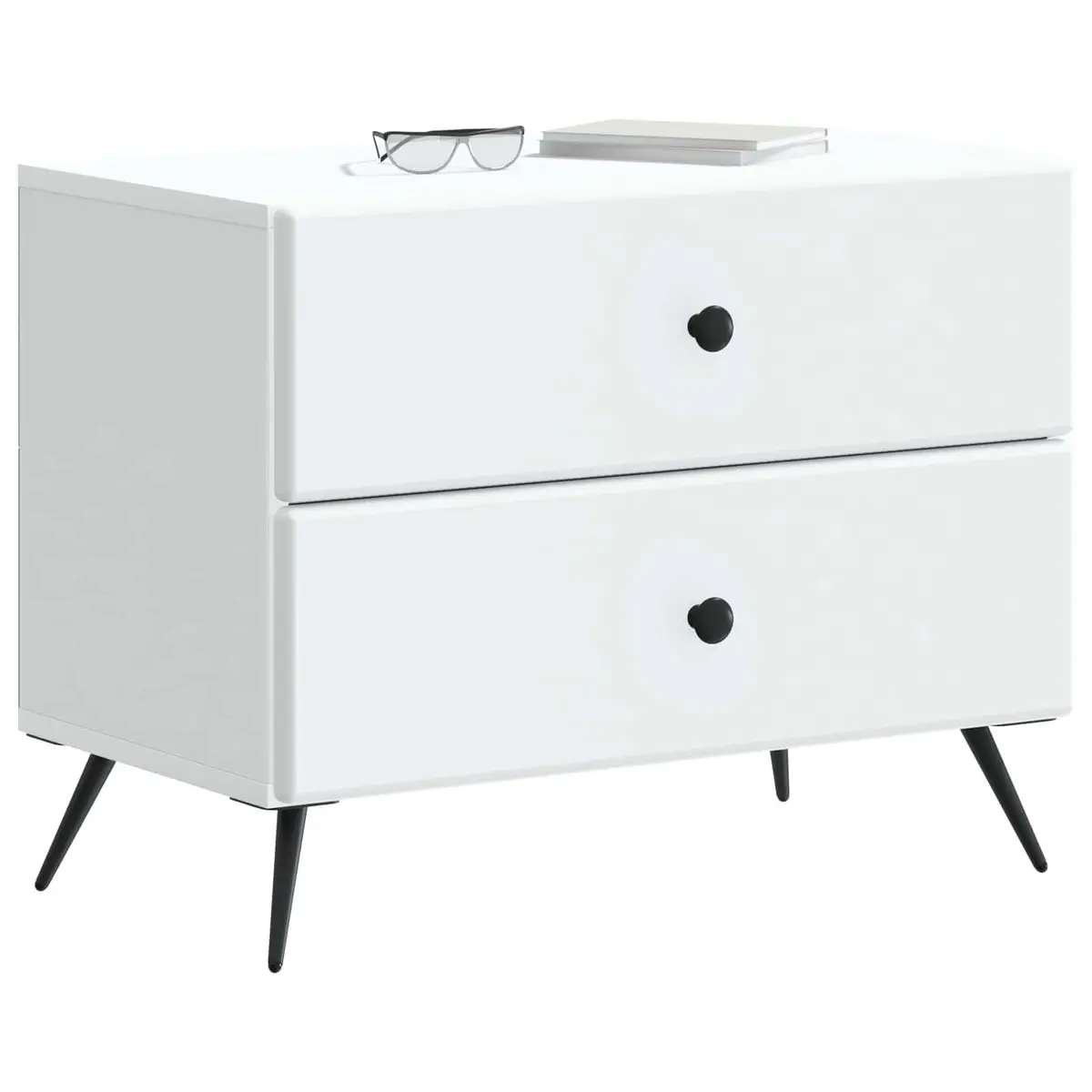 White Bedside Cabinet for Bedroom Storage