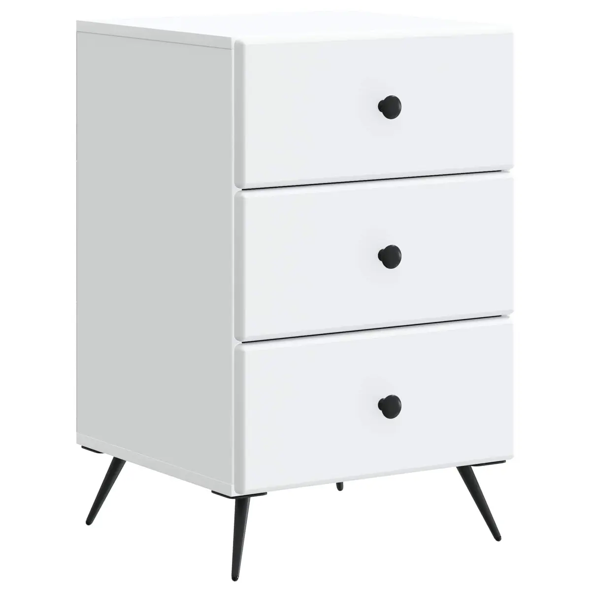 White Modern Bedside Cabinet with Storage Drawer