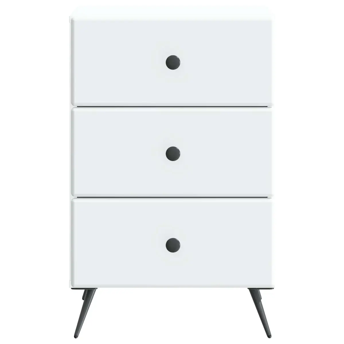 White Modern Bedside Cabinet with Storage Drawer