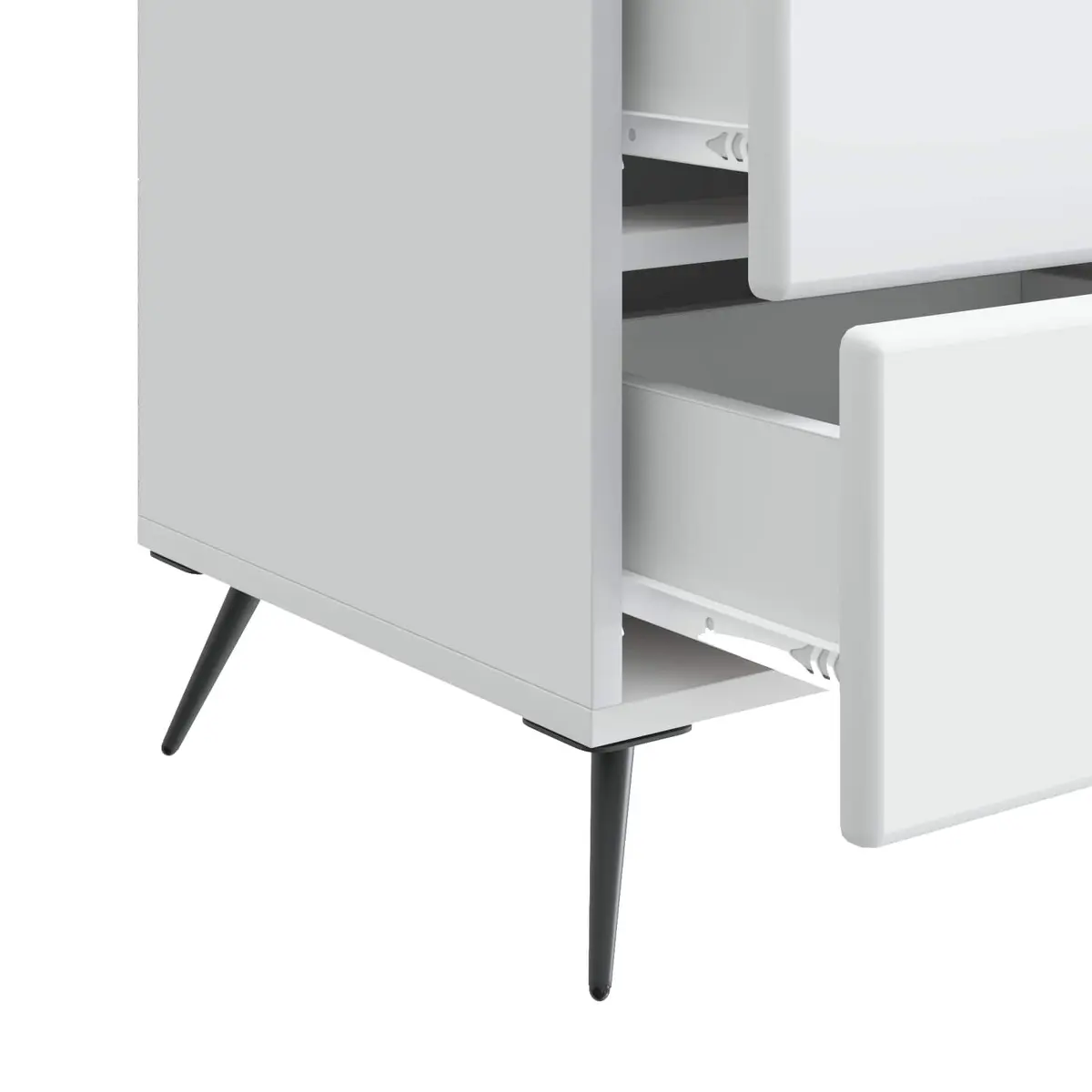 White Modern Bedside Cabinet with Storage Drawer
