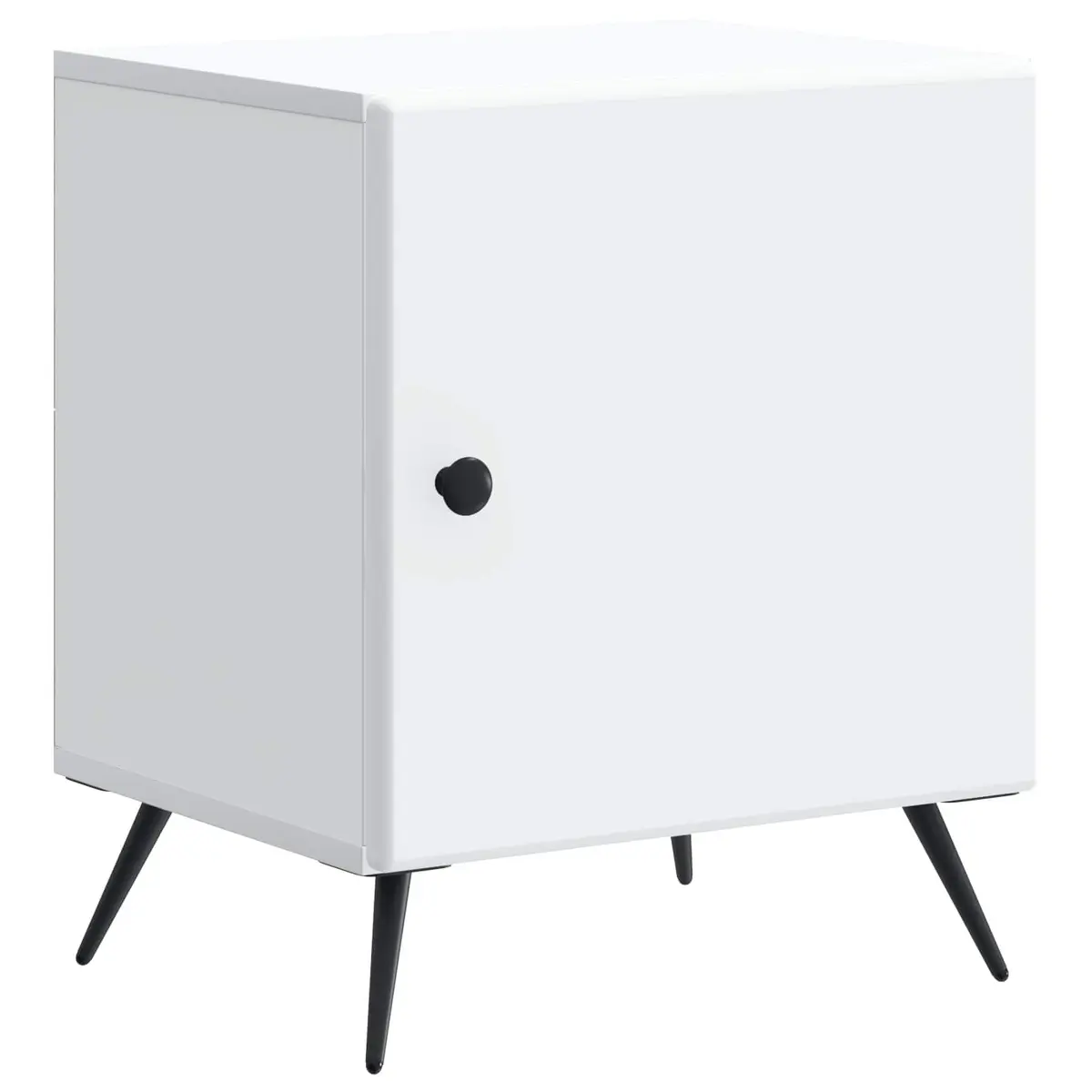 Bedside Cabinet White Modern Nightstand Storage Bedroom Side Table 43x34.5x50cm