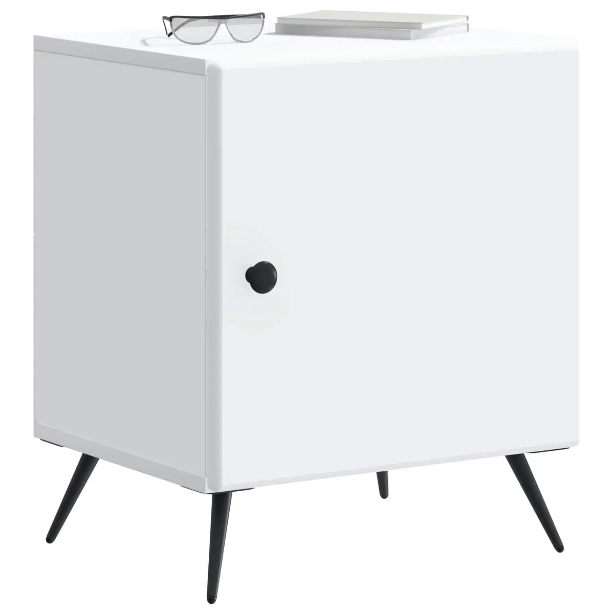 Bedside Cabinet White Modern Nightstand Storage Bedroom Side Table 43x34.5x50cm