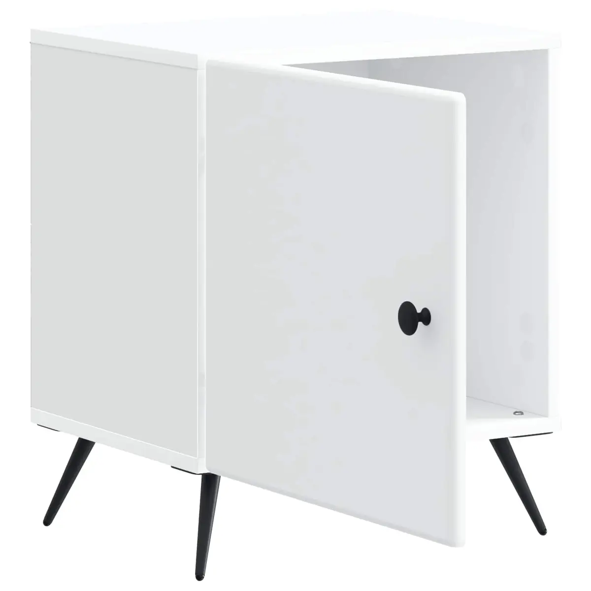 Bedside Cabinet White Modern Nightstand Storage Bedroom Side Table 43x34.5x50cm