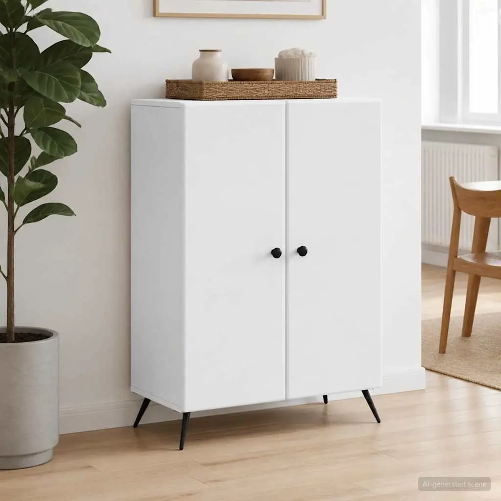 Sideboard White 66 x 34.5 x 90 cm Engineered Wood Storage Cabinet Buffet