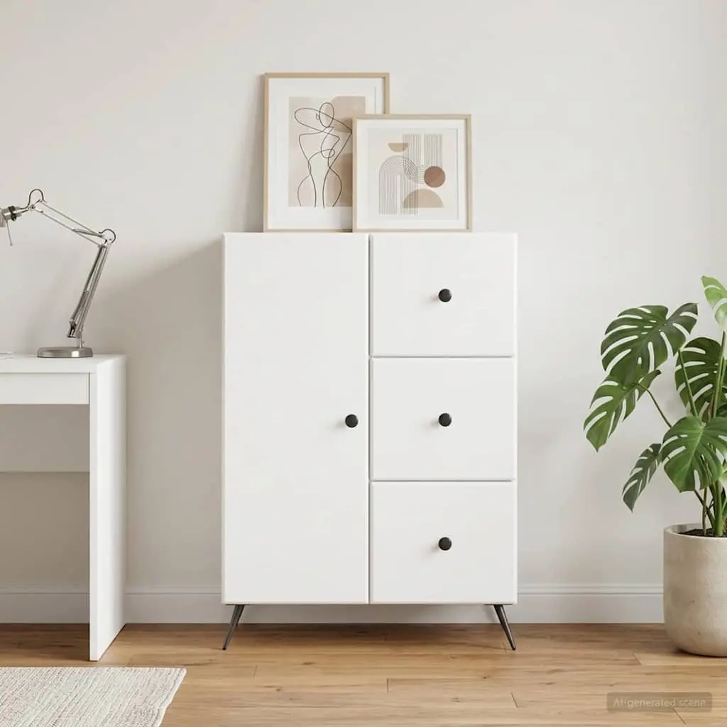 White Sideboard Buffet Storage Cabinet Dining Room Furniture 66x34.5x90cm
