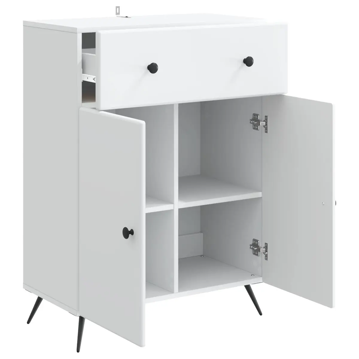 White Buffet Cabinet Storage Unit Engineered Wood 66x34.5x90cm Dining Room